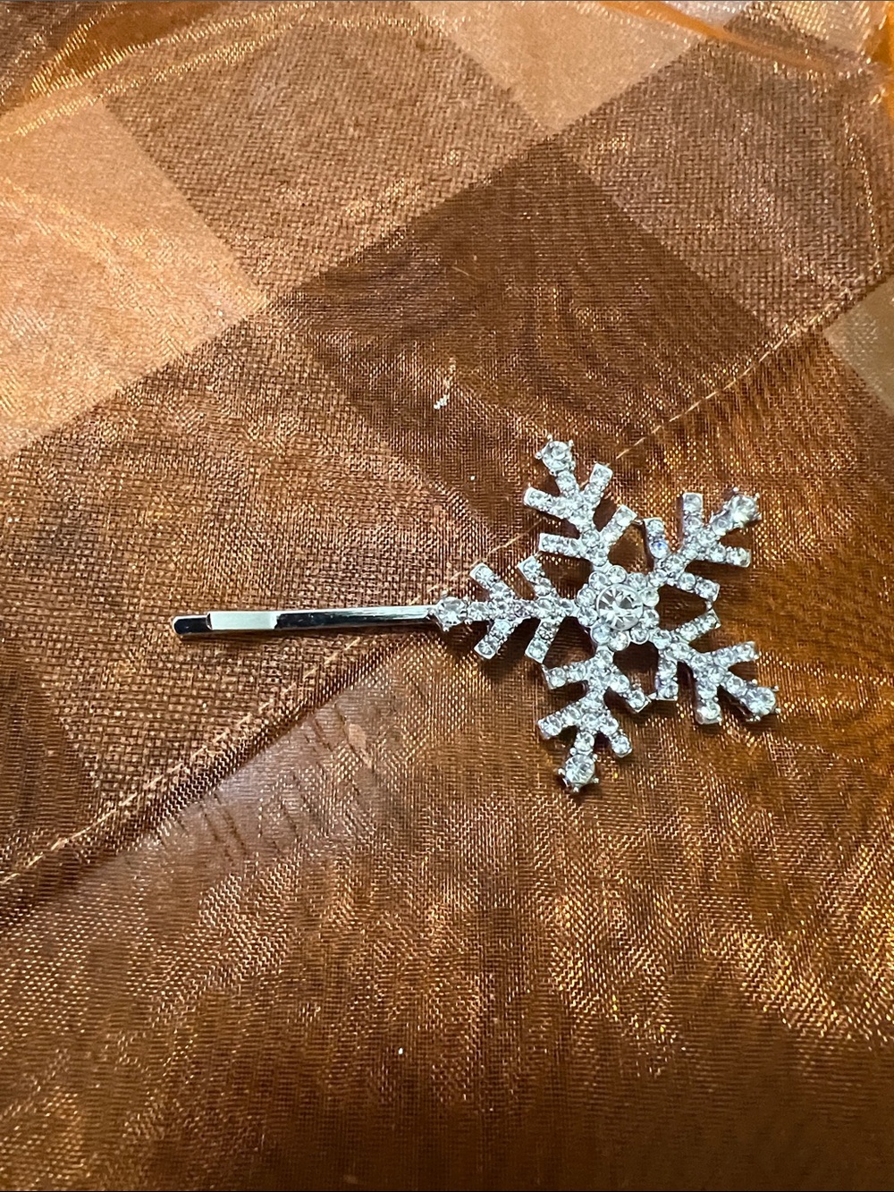 New Crystal Snowflake Hair pin  - Silver